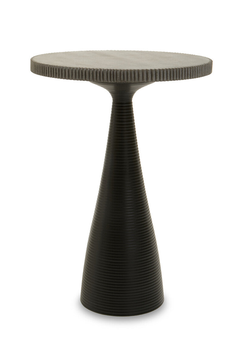 Martini Black Stone Top Side Table