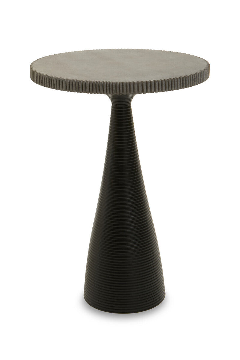 Martini Black Stone Top Side Table