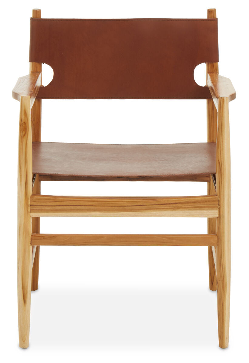 Kendari Antique Brown Leather Chair