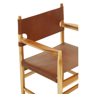 Kendari Antique Brown Leather Chair - Image 5