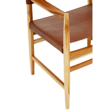 Kendari Antique Brown Leather Chair - Image 6