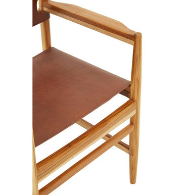 Kendari Antique Brown Leather Chair