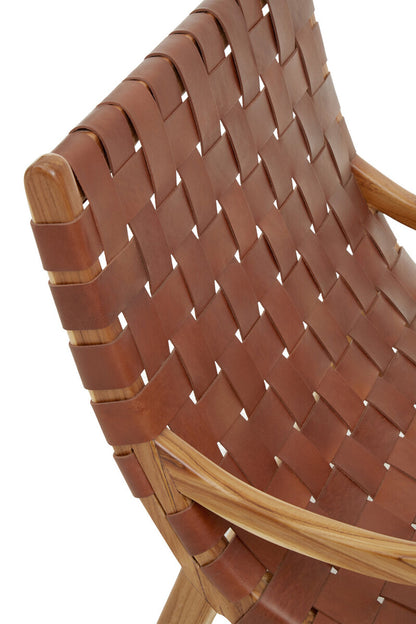 Kendari Brown Woven Leather Chair