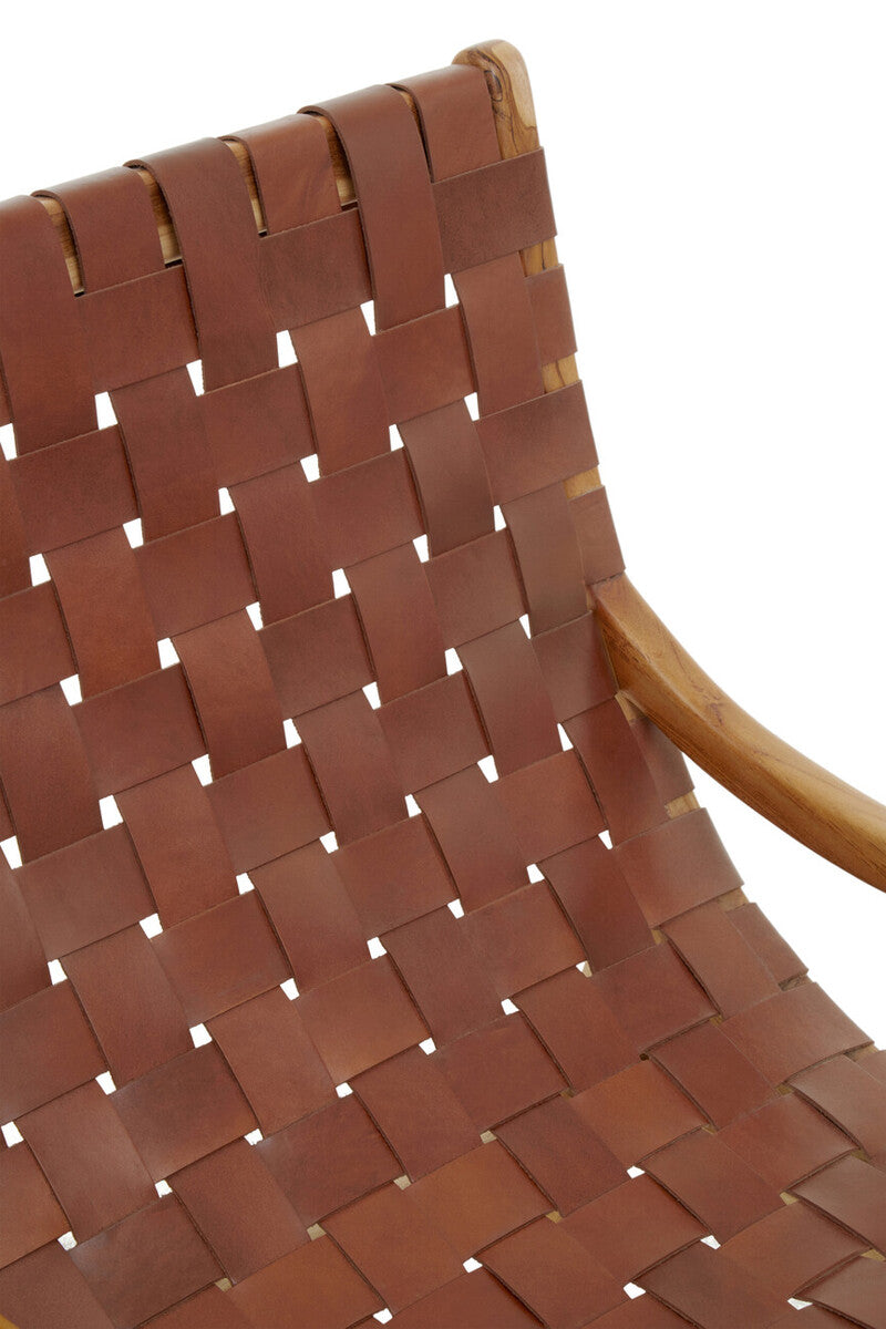 Kendari Brown Woven Leather Chair