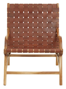 Kendari Brown Woven Leather Chair