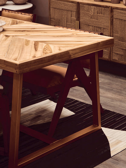 Kendari Natural Teak Wood Dining Table