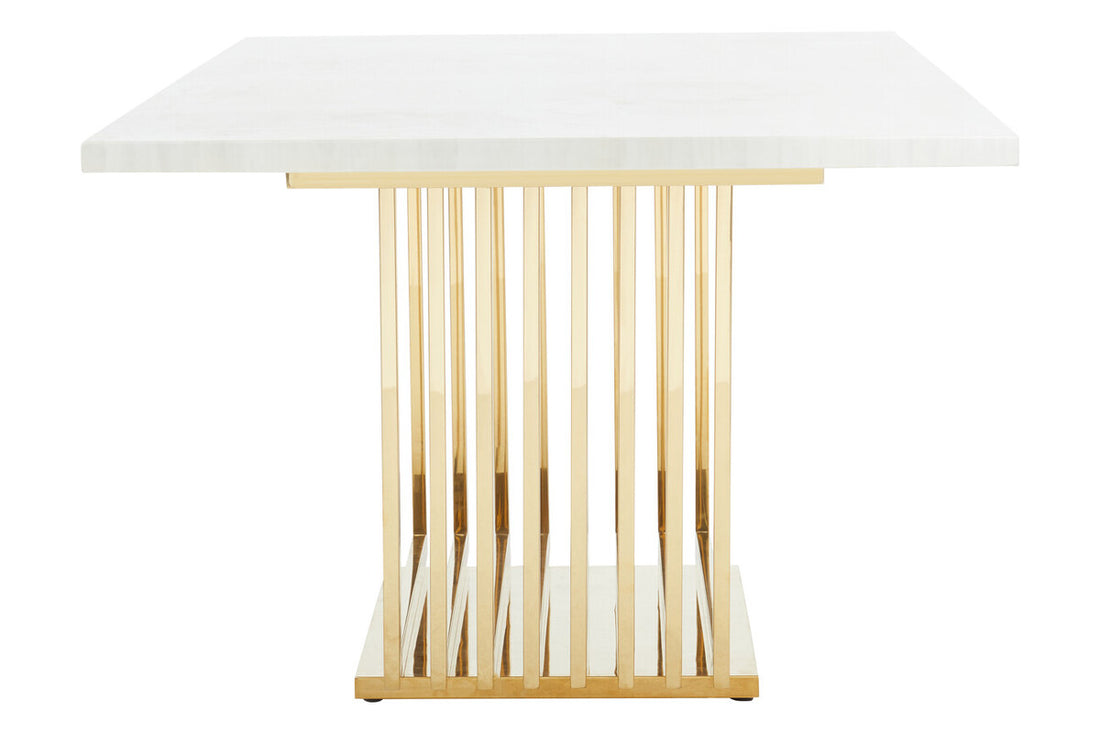 Moda Ivory White Marble Dining Table - Image 3