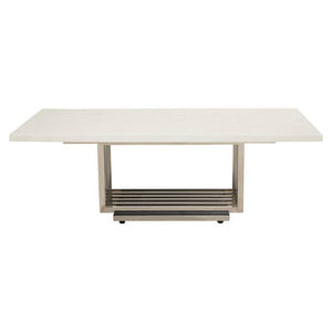 Moda White Faux Marble Coffee Table With Silver Finish Frame