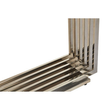 Moda White Faux Marble Console Table With Silver Finish Frame