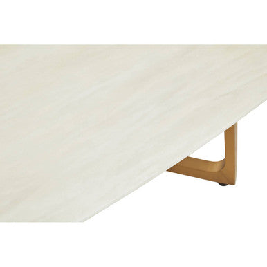 Moda White Faux Marble Coffee Table With Brushed Gold Base