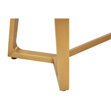 Moda White Faux Marble Coffee Table With Brushed Gold Base