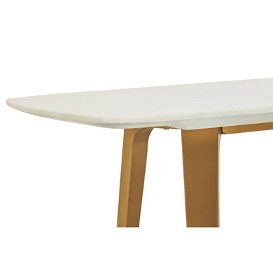 Moda White Faux Marble Coffee Table With Brushed Gold Base