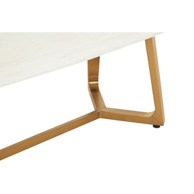 Moda White Faux Marble Coffee Table With Brushed Gold Base - Image 7
