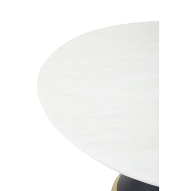 Moda White Faux Marble Top Dining Table