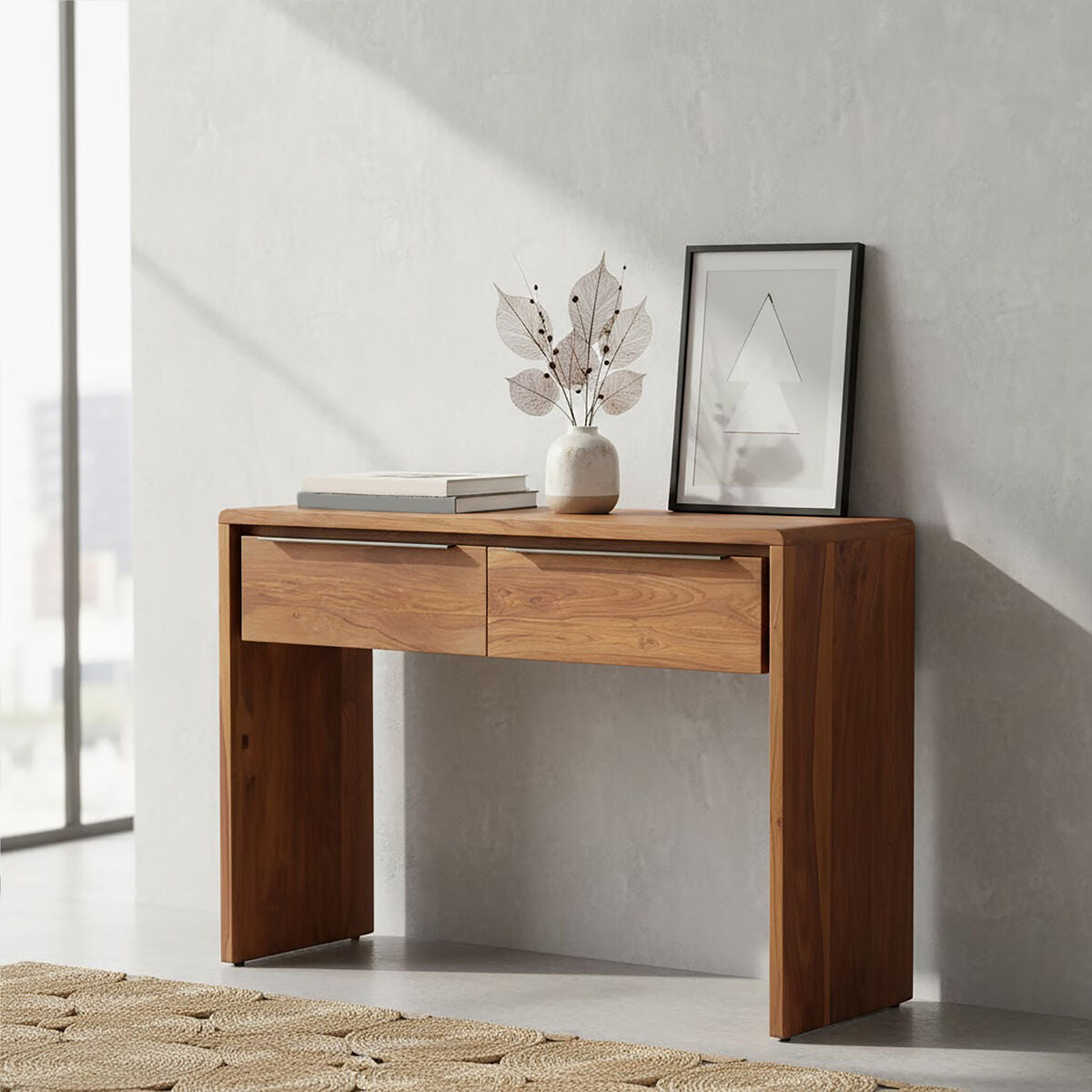 Surati Two Door Sheesham And Acacia Console Table