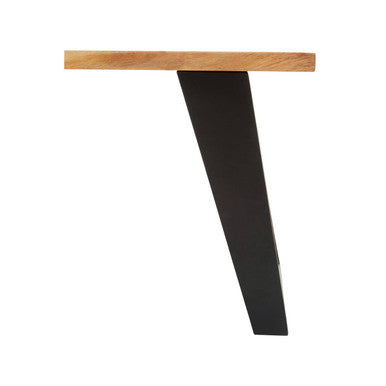 Surax Acacia Wood And Looped Iron Base Coffee Table