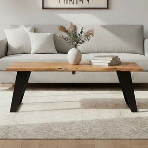 Surax Acacia Wood Live Edge Coffee Table