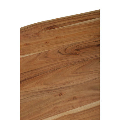 Surax Acacia Wood And Looped Iron Base Dining Table