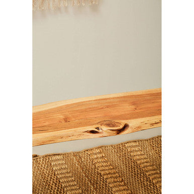 Surax Acacia Wood And Looped Iron Base Bench