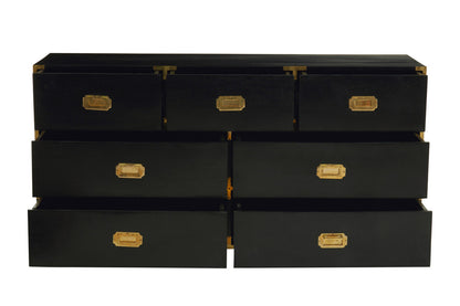 Sarter Seven Drawer Black Mango Wood Chest
