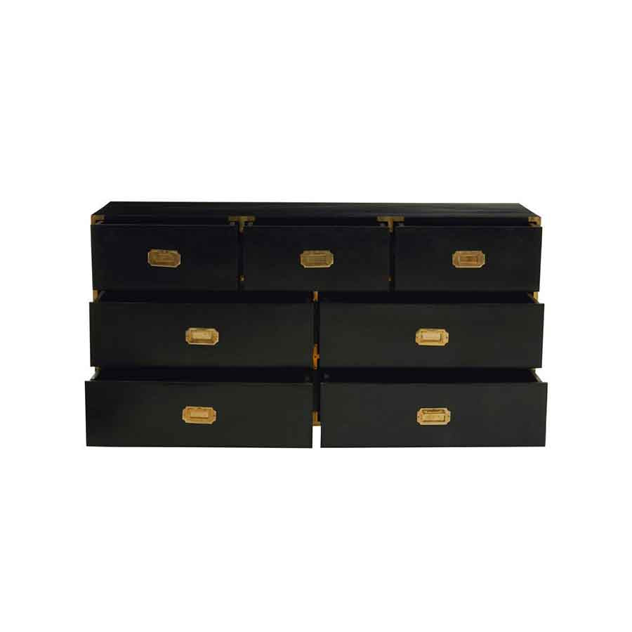 Sarter Seven Drawer Black Mango Wood Chest