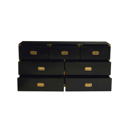 Sarter Seven Drawer Black Mango Wood Chest