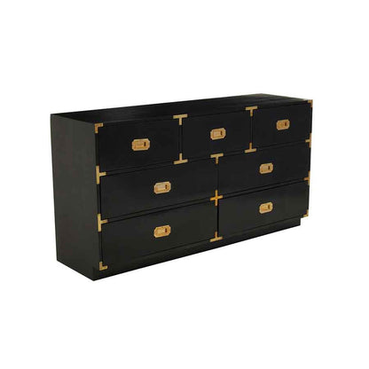 Sarter Seven Drawer Black Mango Wood Chest