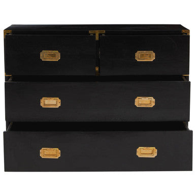 Sarter Four Drawer Black Mango Wood Chest