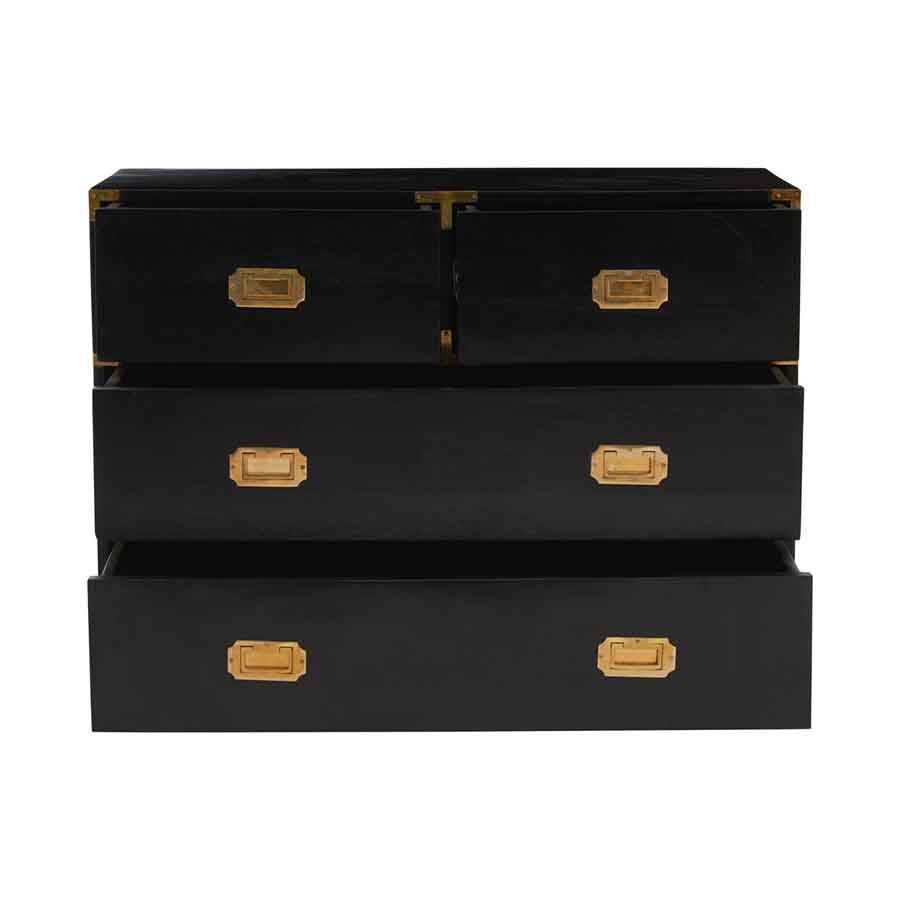 Sarter Four Drawer Black Mango Wood Chest
