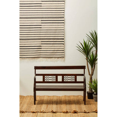 Srina Dark Sheesham Wood Bench - Image 3