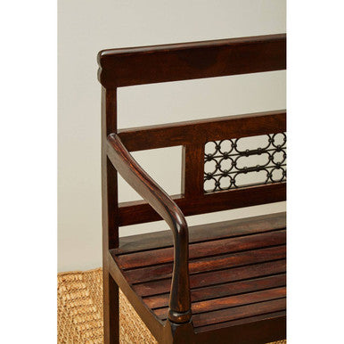 Srina Dark Sheesham Wood Bench - Image 6