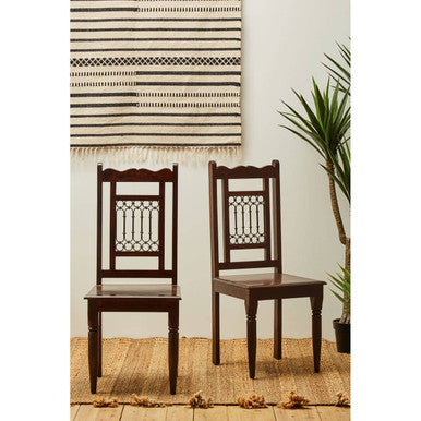 Srina Dark Sheesham Wood Dining Chair - Image 3