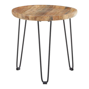 Boho Natural Mango Wood Round Side Table