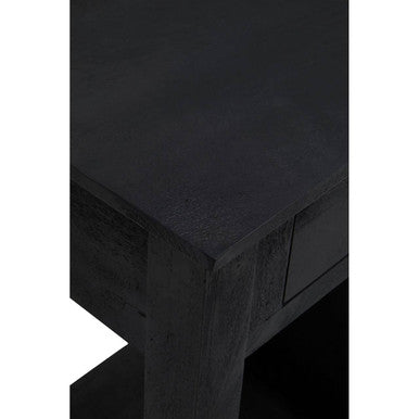 Fusion Black Mango Wood Console Table with Wine Storage