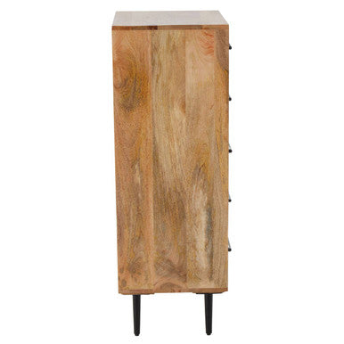 Boho Five Drawer Mango Wood Chest - Image 4