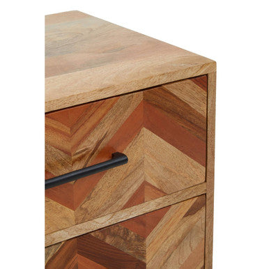 Boho Five Drawer Mango Wood Chest - Image 6