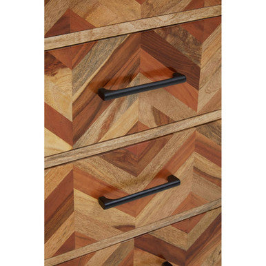 Boho Five Drawer Mango Wood Chest