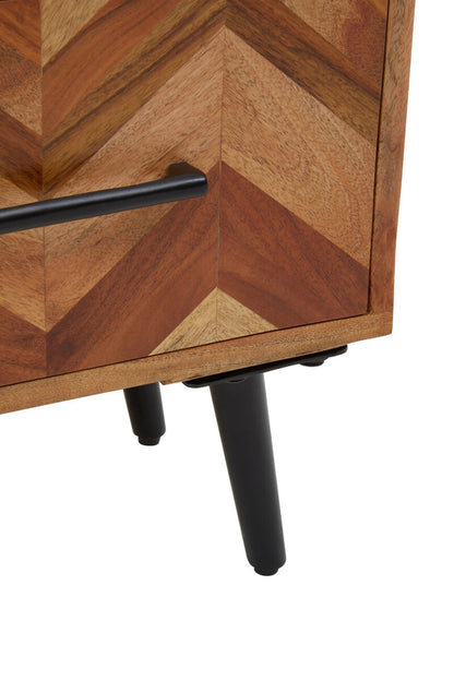 Boho Two Drawer Bedside Table in Mango Wood