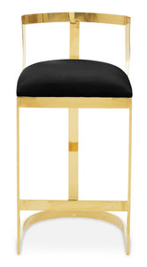 Azalea Black Velvet Bar Stool