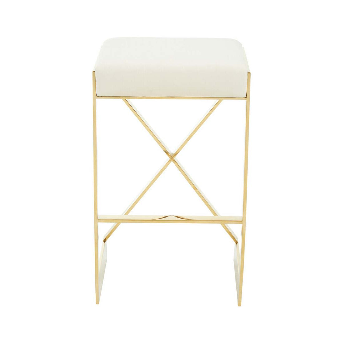 Azalea Ivory And Gold Finish Bar Stool