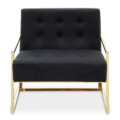 Azalea Black Velvet Lounge Chair - Image 1