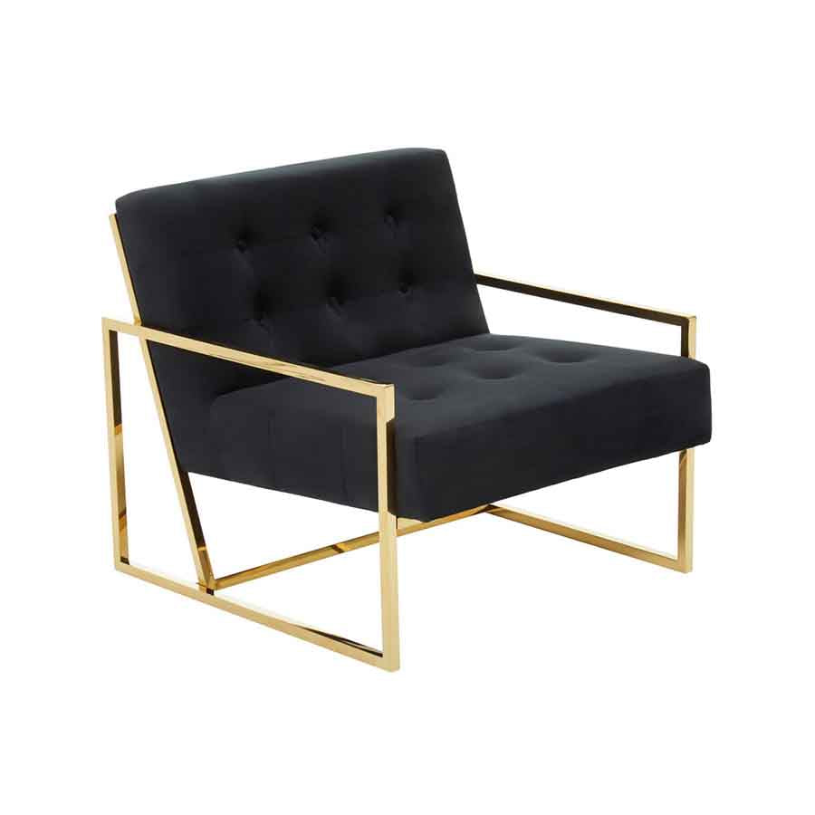 Azalea Black Velvet Lounge Chair