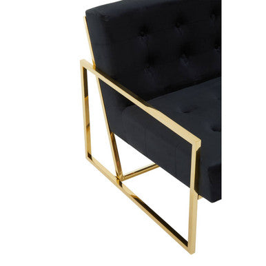 Azalea Black Velvet Lounge Chair - Image 6