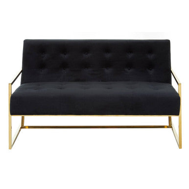2 Seater Black Velvet Sofa, Azalea - Image 10