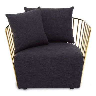 Azalea Black Fabric and Metal Chair - Image 10