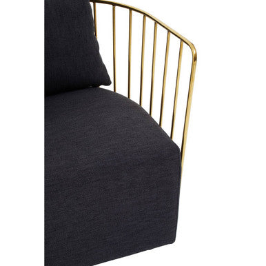 Azalea Black Fabric and Metal Chair - Image 6