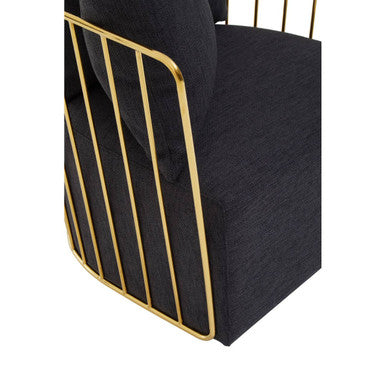 Azalea Black Fabric and Metal Chair - Image 9