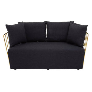 Azalea Two Seat Black Fabric Sofa