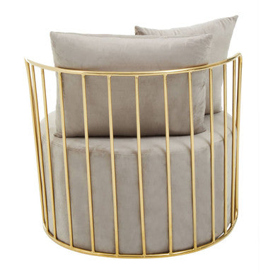 Azalea Mink Velvet Chair With Two Pillows