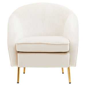 Yasmeen Beige Velvet Armchair